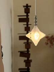 Art Deco Astris Elara Star Pendant Light – Frosted Glass Pendant with Geometric Style